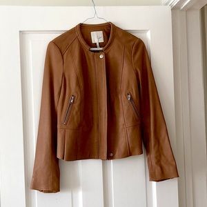 NEW Joie Tamila Tan Leather Jacket | Small